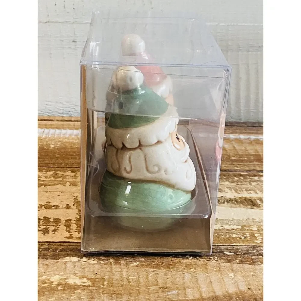 New Johanna Parker Santa Mrs Claus Salt Pepper Shakers Pastel Christmas Box